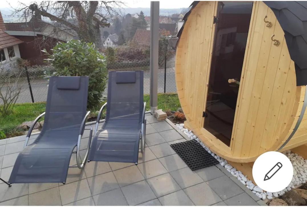 Ferienloft Ottos Werkstatt Mit Saunafass Dannenfels ภายนอก รูปภาพ